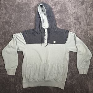 Jetty Marine Supply Quilted Henley Hoodie Mens Large Coastal Surf Pullover